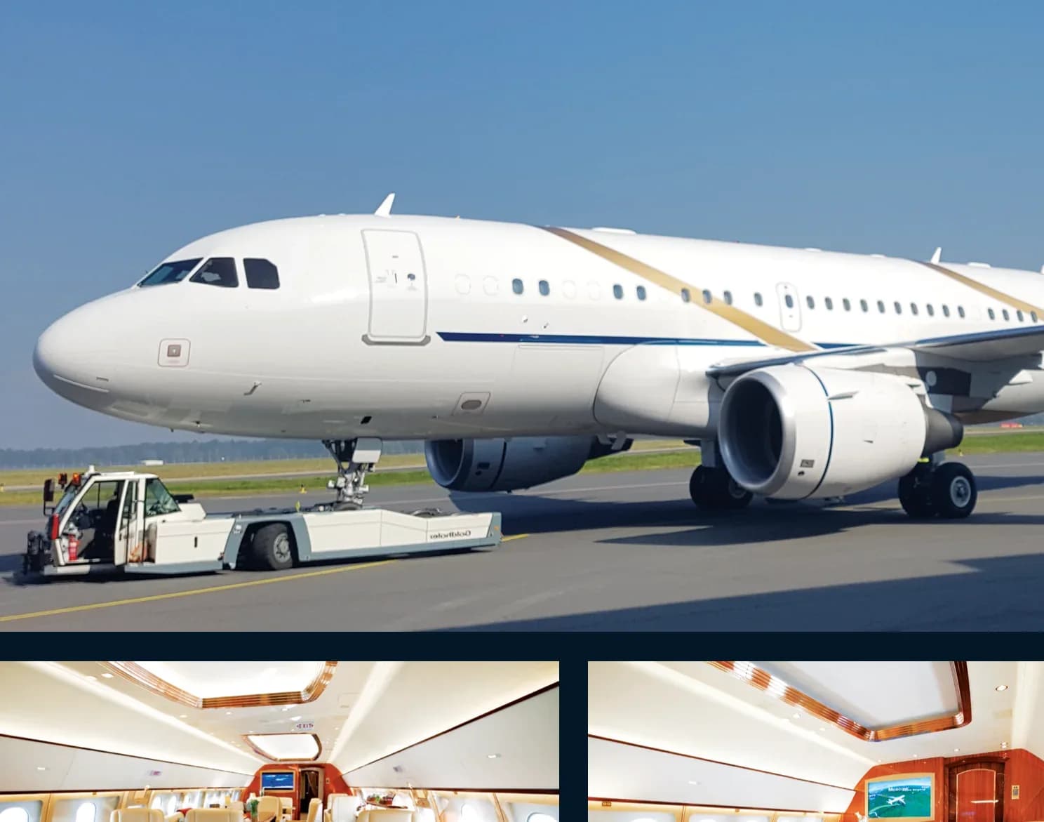 Airbus ACJ319 9H-TBN on the ramp under tow