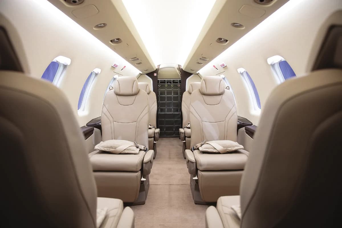 PC-24 UP-PC002 cabin looking aft with club seats