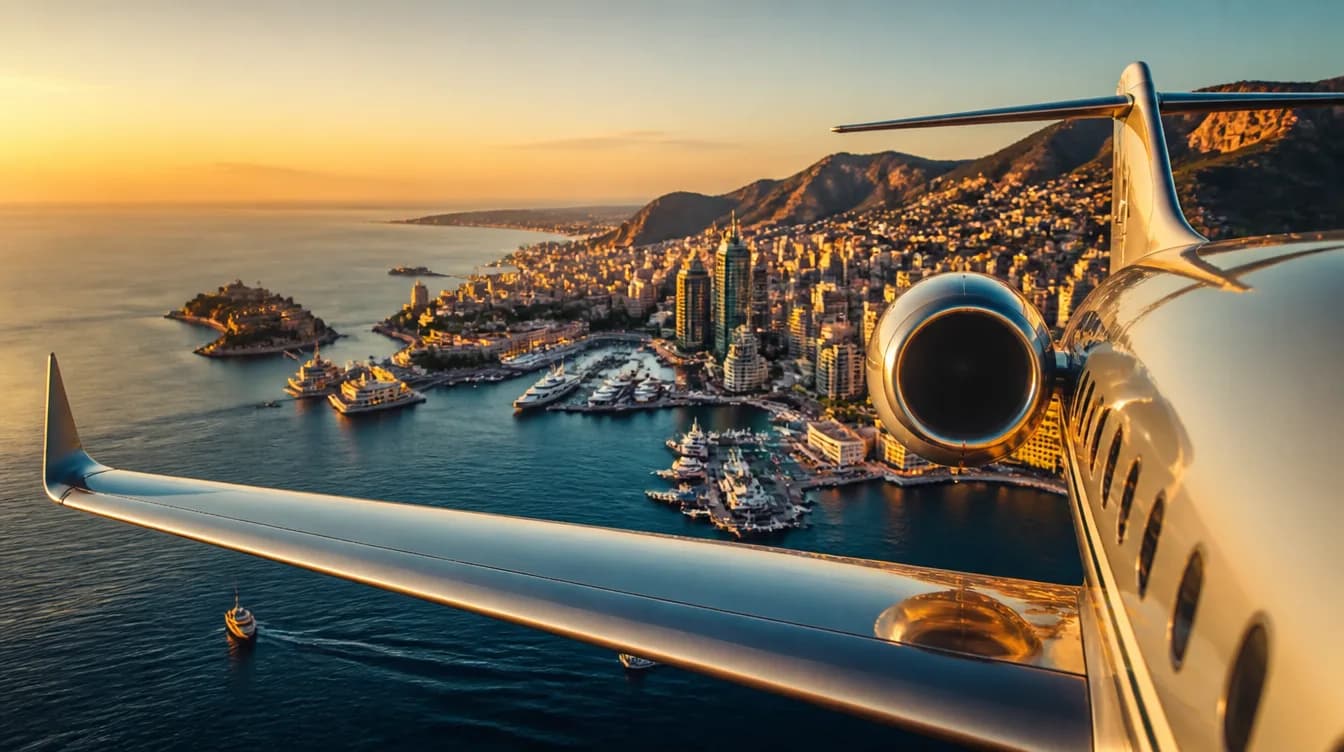Private jets lined up on the charter ramp — flights to Vienna, Austria